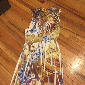 Floral Racerback Vneck Maxi Dress Small